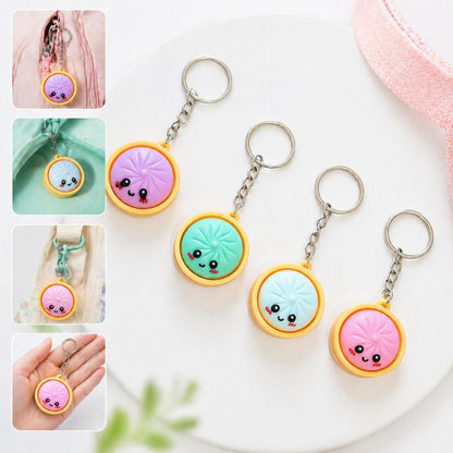 Kawaii Dumpling Keychain – Cute Mini Bun Pendant for Bags & Keys