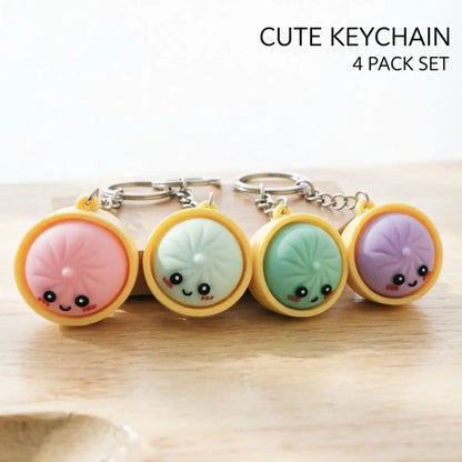Kawaii Dumpling Keychain – Cute Mini Bun Pendant for Bags & Keys