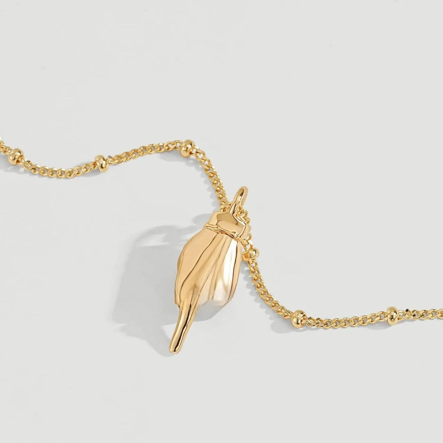 Gold Plated Hand Pendant Necklace for Women