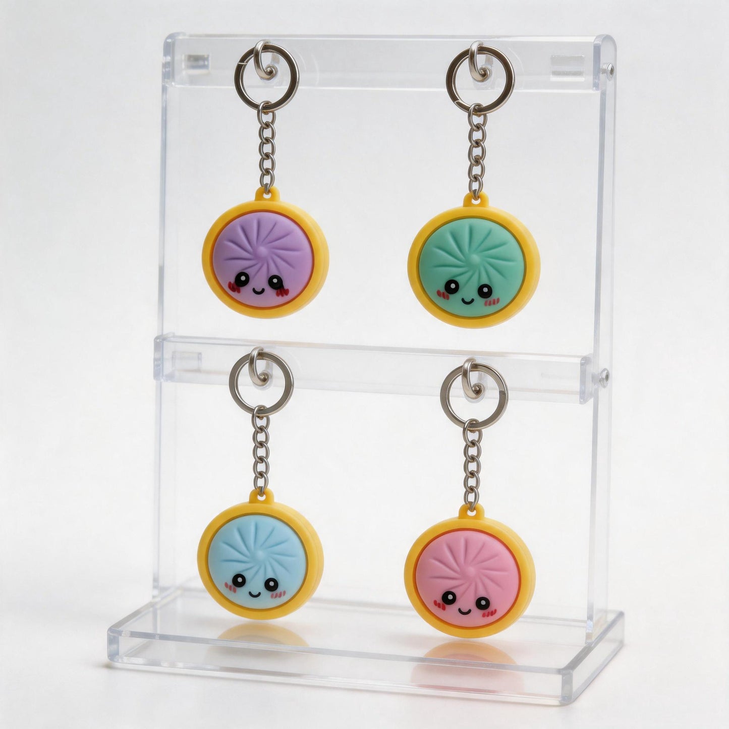 Kawaii Dumpling Keychain – Cute Mini Bun Pendant for Bags & Keys