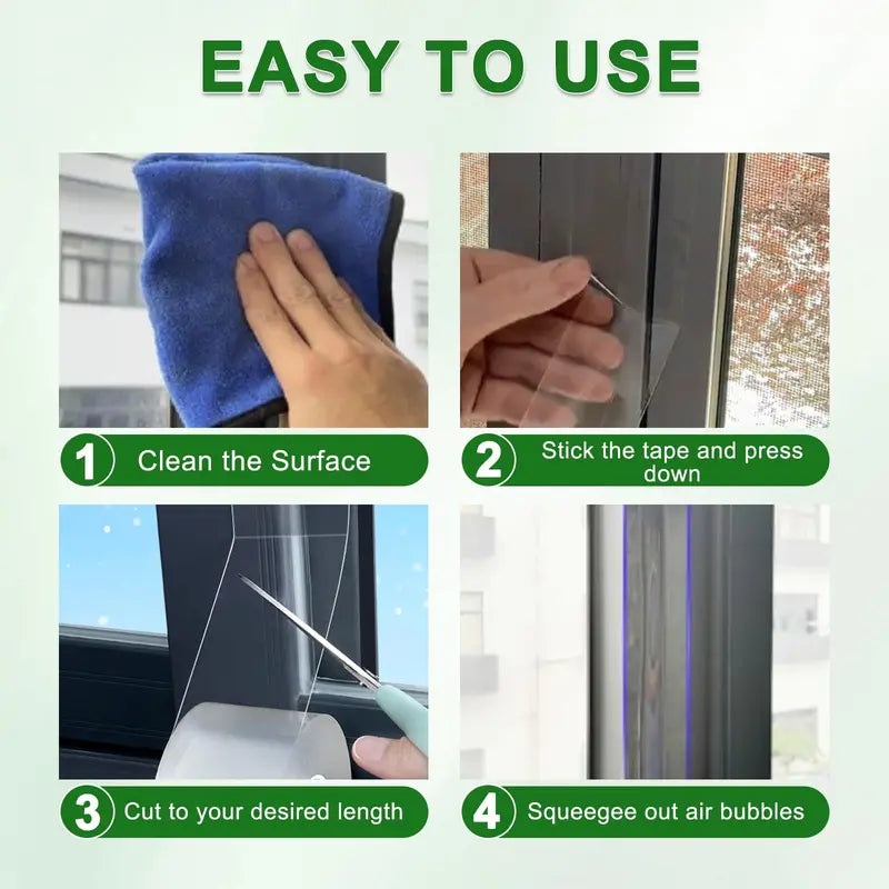 TYII™ Clear Waterproof Sealing Tape – Self-Adhesive Weatherproof Tape for Windows, Doors & Gaps, 2" × 33ft