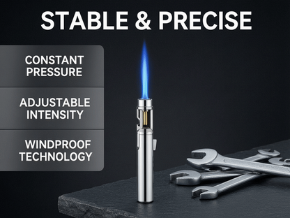 Portable Torch Lighter-🔥 1300℃ of Pure Power – Windproof, Refillable & Ready for Anything! 💨🍳🏕️