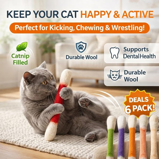 ❤️For happy, healthy, and active indoor cats🐱Swabs Cat Toys with Catnip