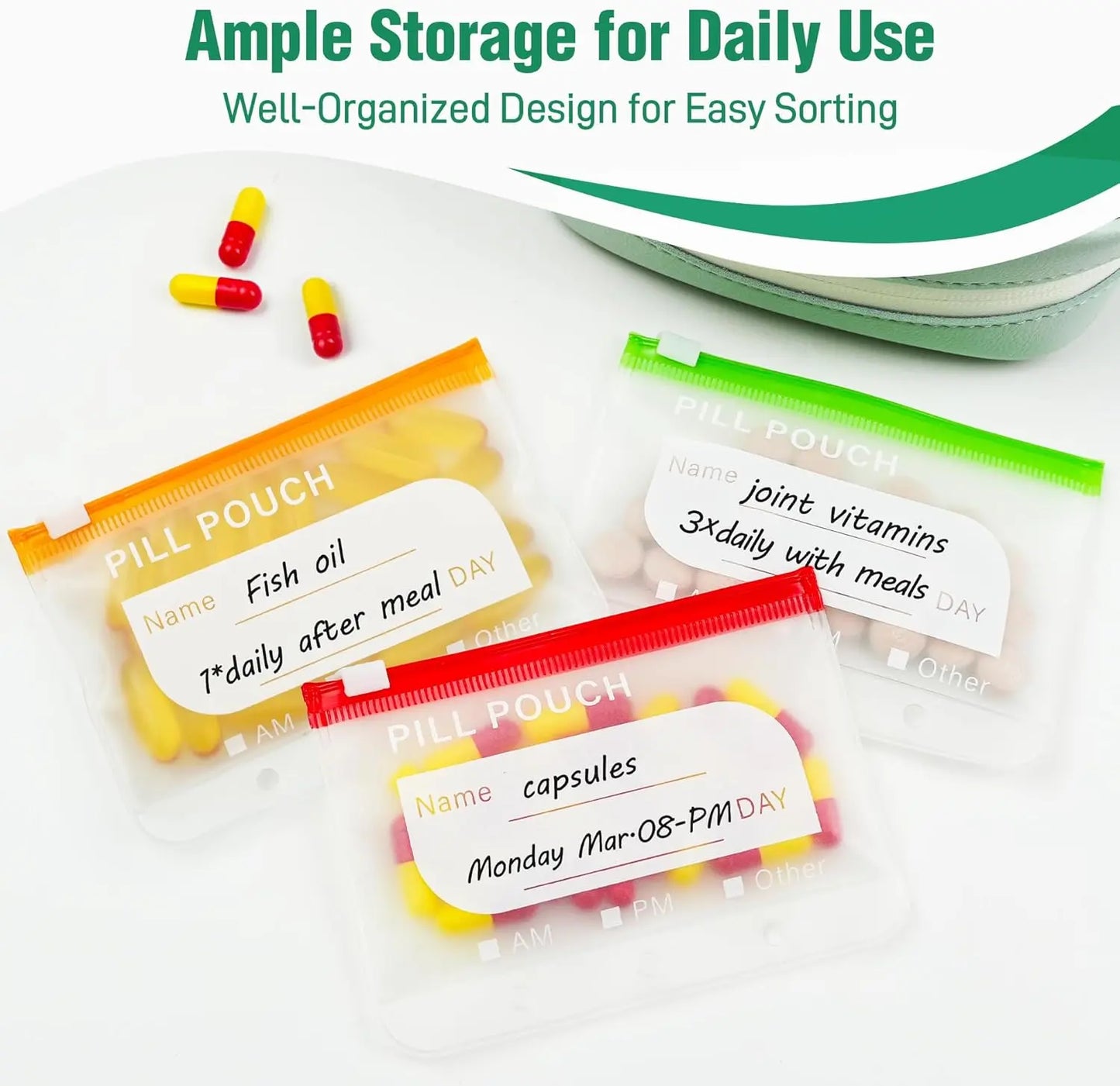 Waterproof Pill Organizer Pouch Set
