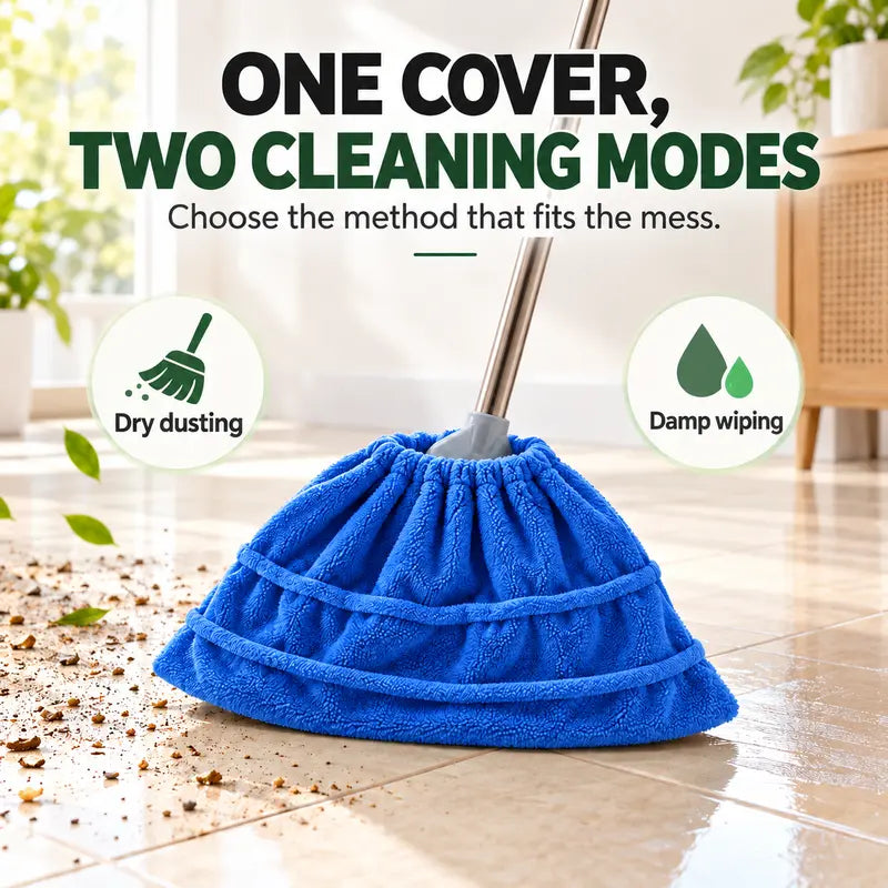 TYII™ Multipurpose Coral Fleece Broom Head Cover – Reusable Dust & Hair Cleaning Cover for Wet & Dry Floor Cleaning