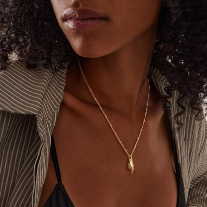 Gold Plated Hand Pendant Necklace for Women
