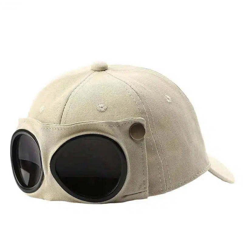 🧢 TYIIPLUS™ Vintage Goggles Baseball Cap – Casual Cotton Sun Hat with Detachable Protective Goggles for Outdoor Style