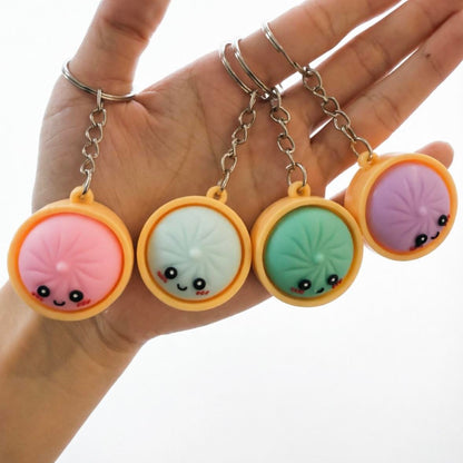 Kawaii Dumpling Keychain – Cute Mini Bun Pendant for Bags & Keys
