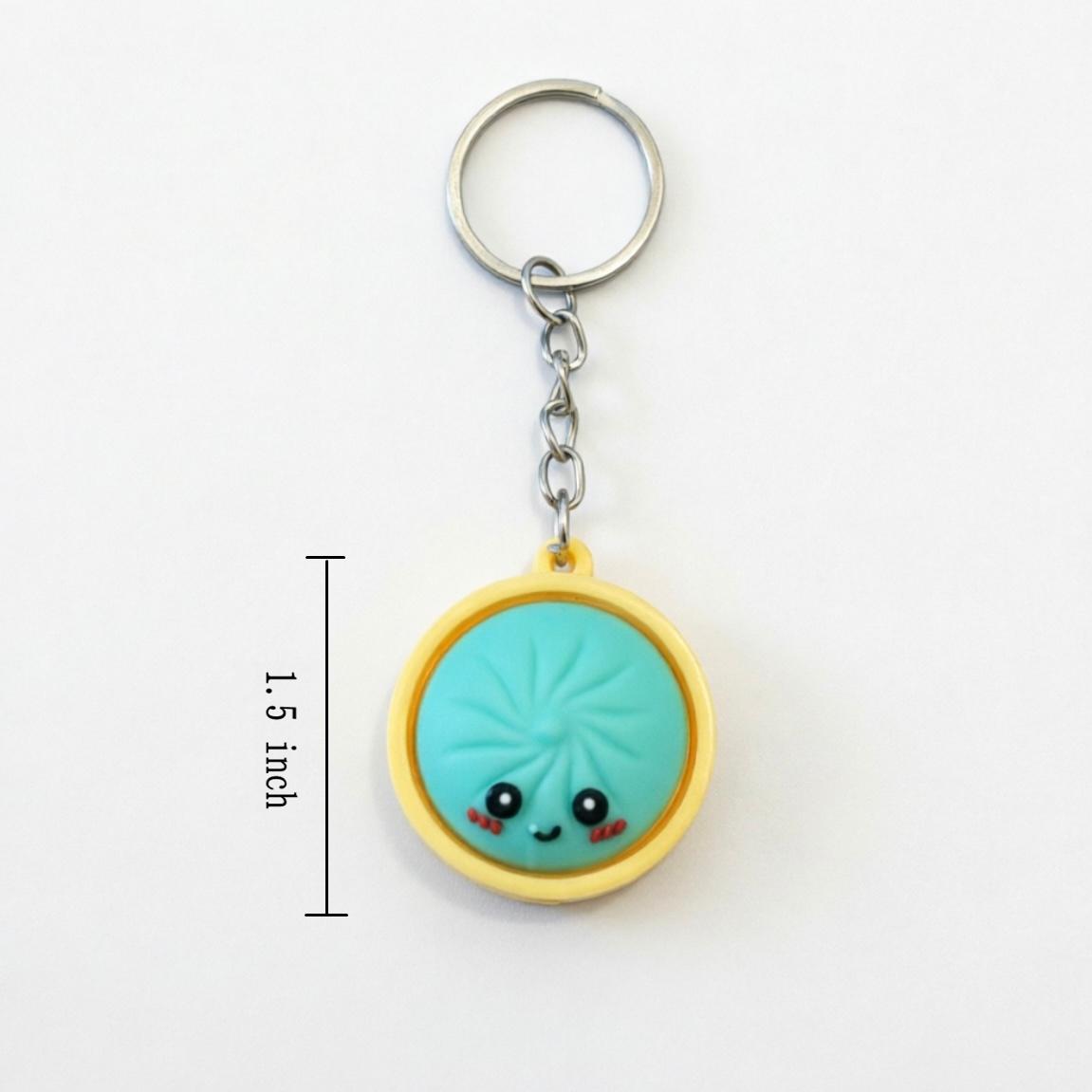 Kawaii Dumpling Keychain – Cute Mini Bun Pendant for Bags & Keys