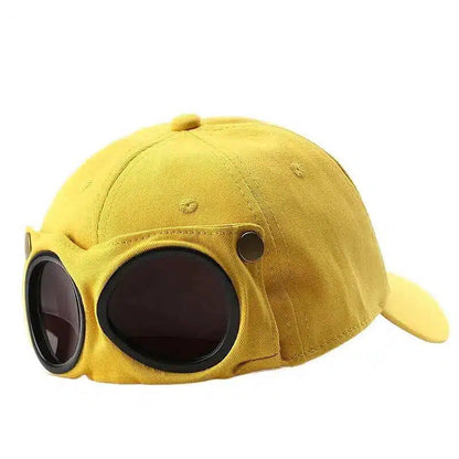🧢 TYIIPLUS™ Vintage Goggles Baseball Cap – Casual Cotton Sun Hat with Detachable Protective Goggles for Outdoor Style