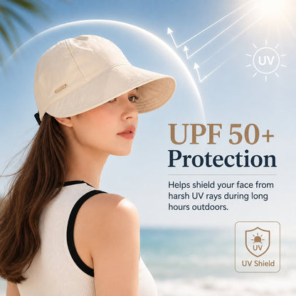 UPF 50+ Wide Brim Sun Visor Hat for Women