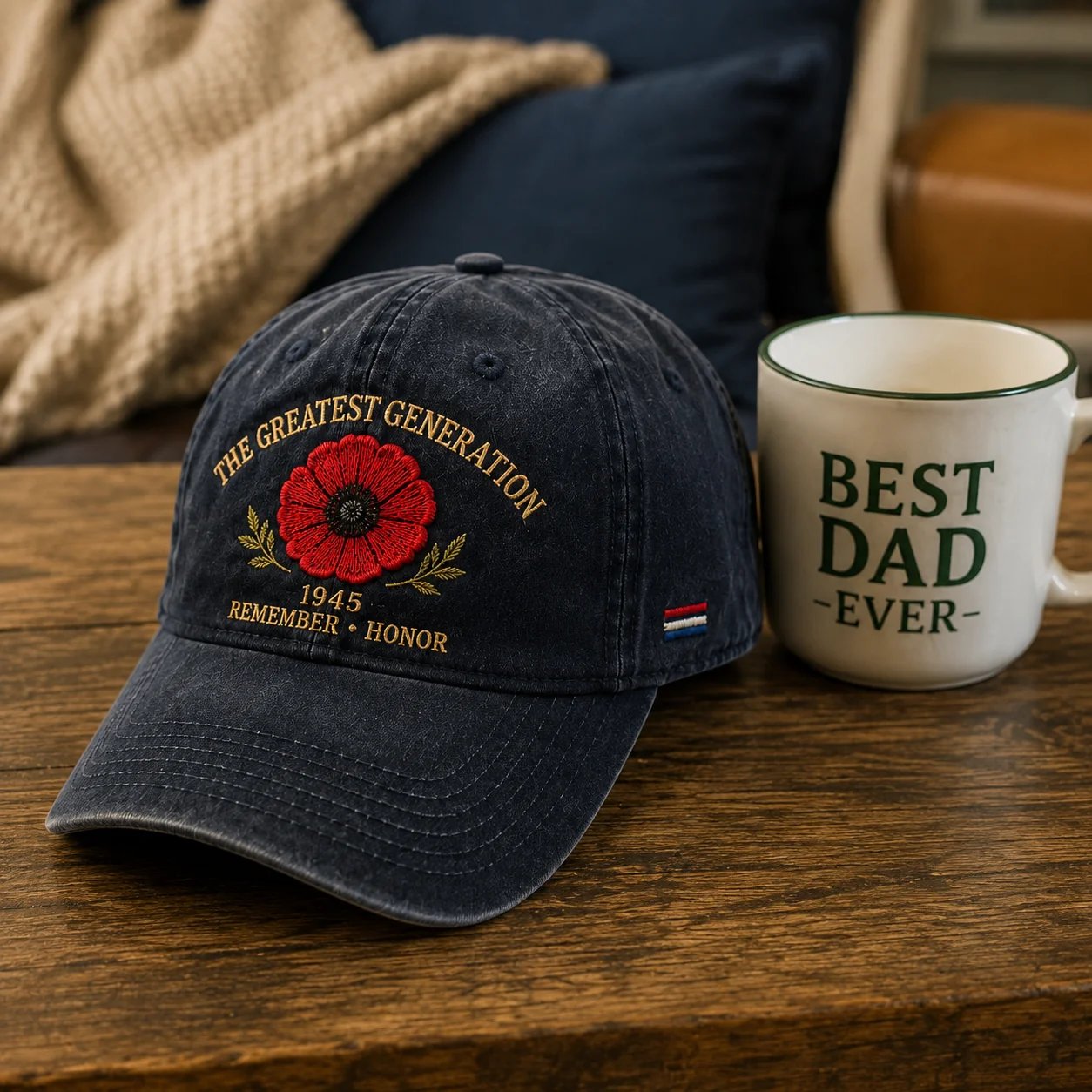 The Greatest Generation 1945 Memorial Poppy Cap – Remember & Honour