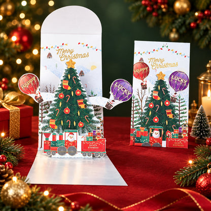 🎄Handmade 3D Christmas Money Card – Pop-Up Holiday Card with Cash Envelope & Message Space 💌✍💵
