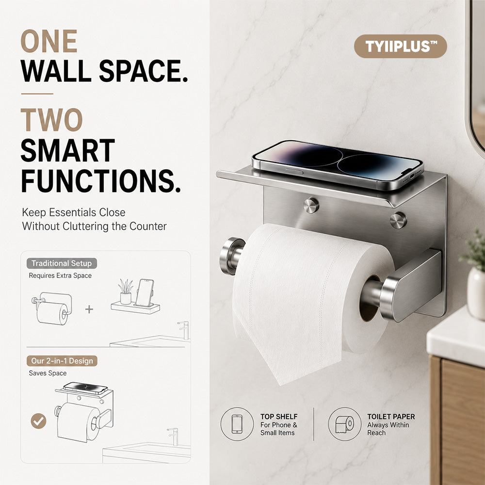 TYIIPLUS™ Toilet Paper Holder with Shelf