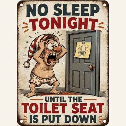 Say It Without Nagging 🤫 Hilarious Vintage Toilet Seat Reminder Sign (Pre-Drilled Holes for Hanging or Nailing)