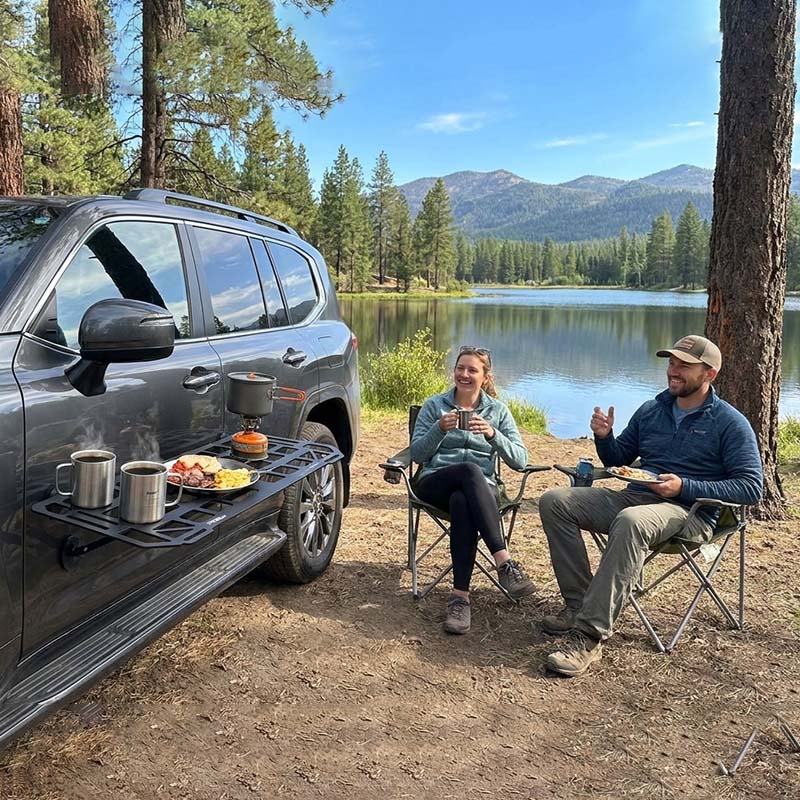Heavy-Duty Magnetic Vehicle Side Table | Portable Grid Camp Desk