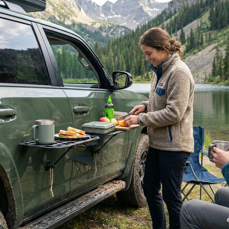 Heavy-Duty Magnetic Vehicle Side Table | Portable Grid Camp Desk