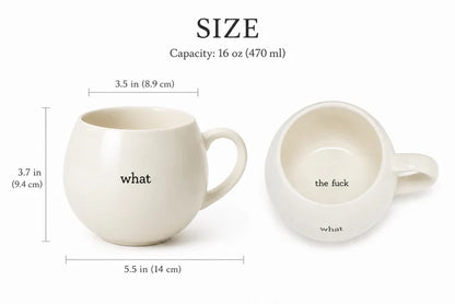 😂 What The? Ball Mug | Hidden Message Ceramic Mug