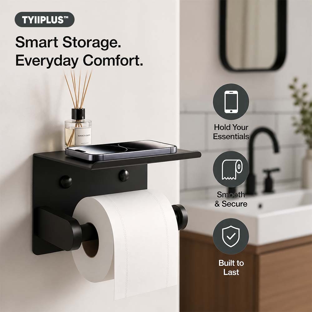 TYIIPLUS™ Toilet Paper Holder with Shelf