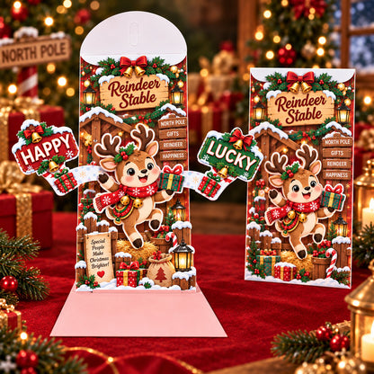 🎄Handmade 3D Christmas Money Card – Pop-Up Holiday Card with Cash Envelope & Message Space 💌✍💵