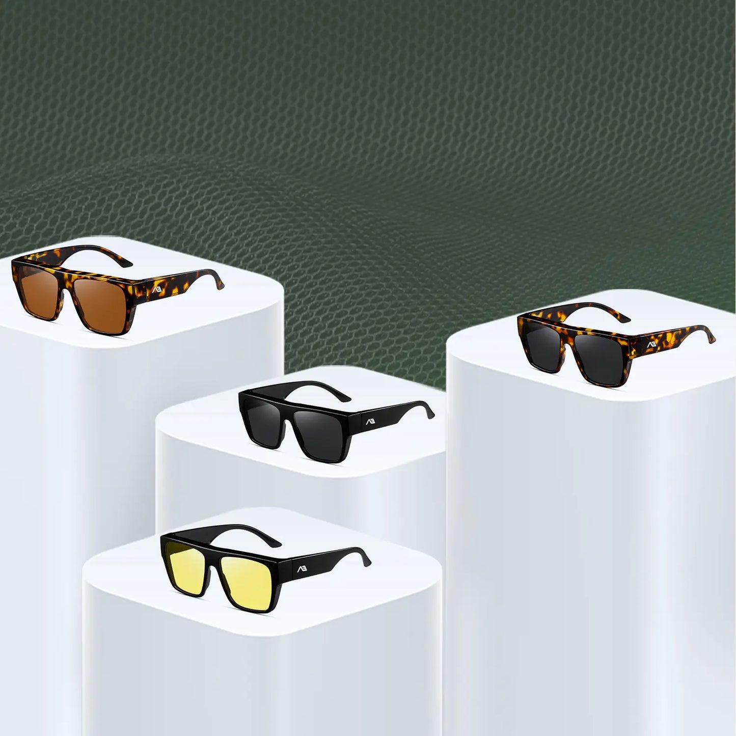 TyiiPlus Fit Over Sunglasses, Polarized Oversized Square Shades with UV400 Protection