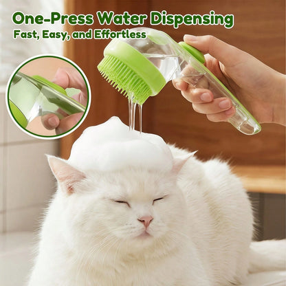 Silicone Pet Bath Brush with Shampoo Dispenser Set