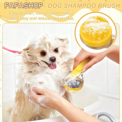 Silicone Pet Bath Brush with Shampoo Dispenser Set