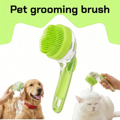 Silicone Pet Bath Brush with Shampoo Dispenser Set