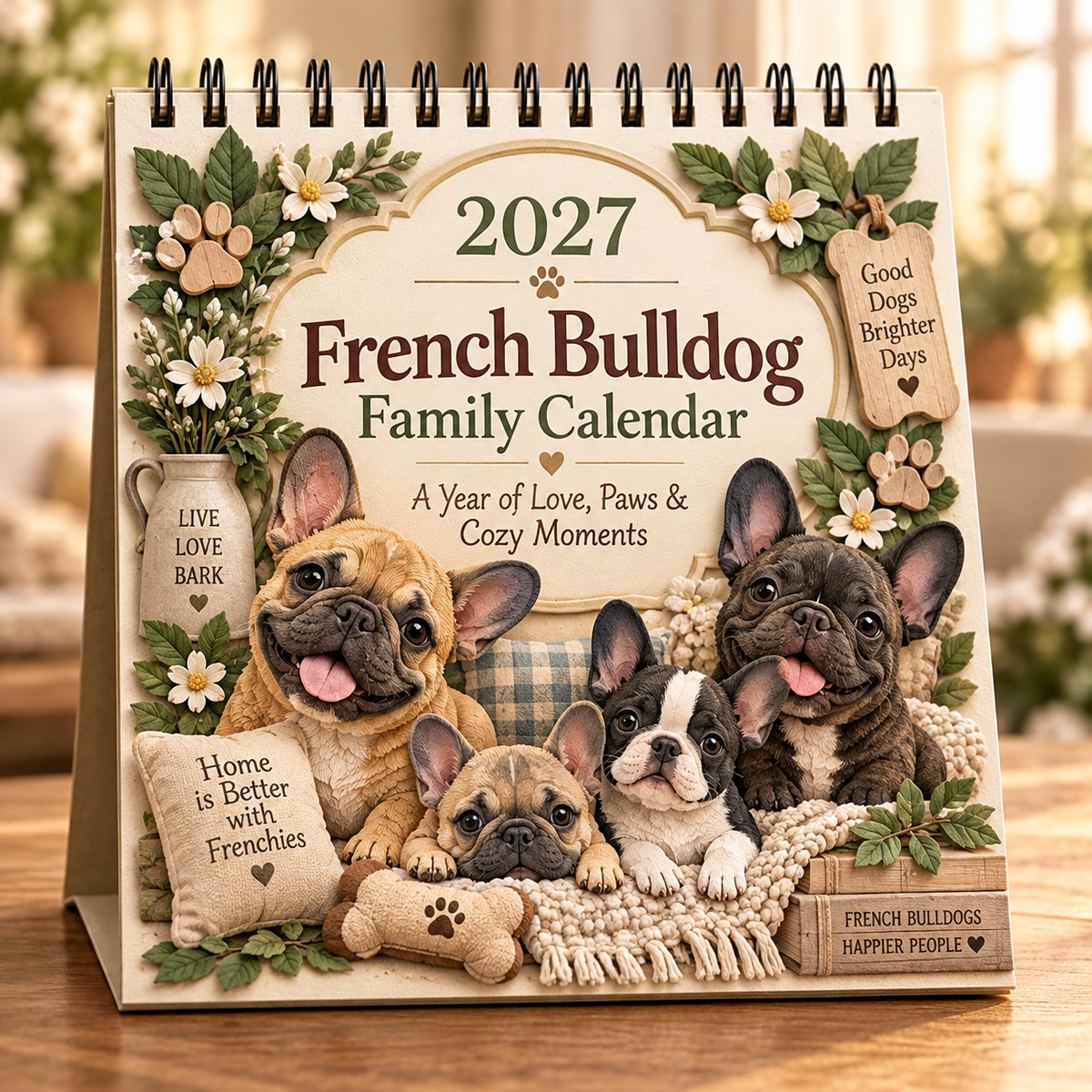 🐶 2027 French Bulldog Family Calendar – 12 Months of Frenchie Fun