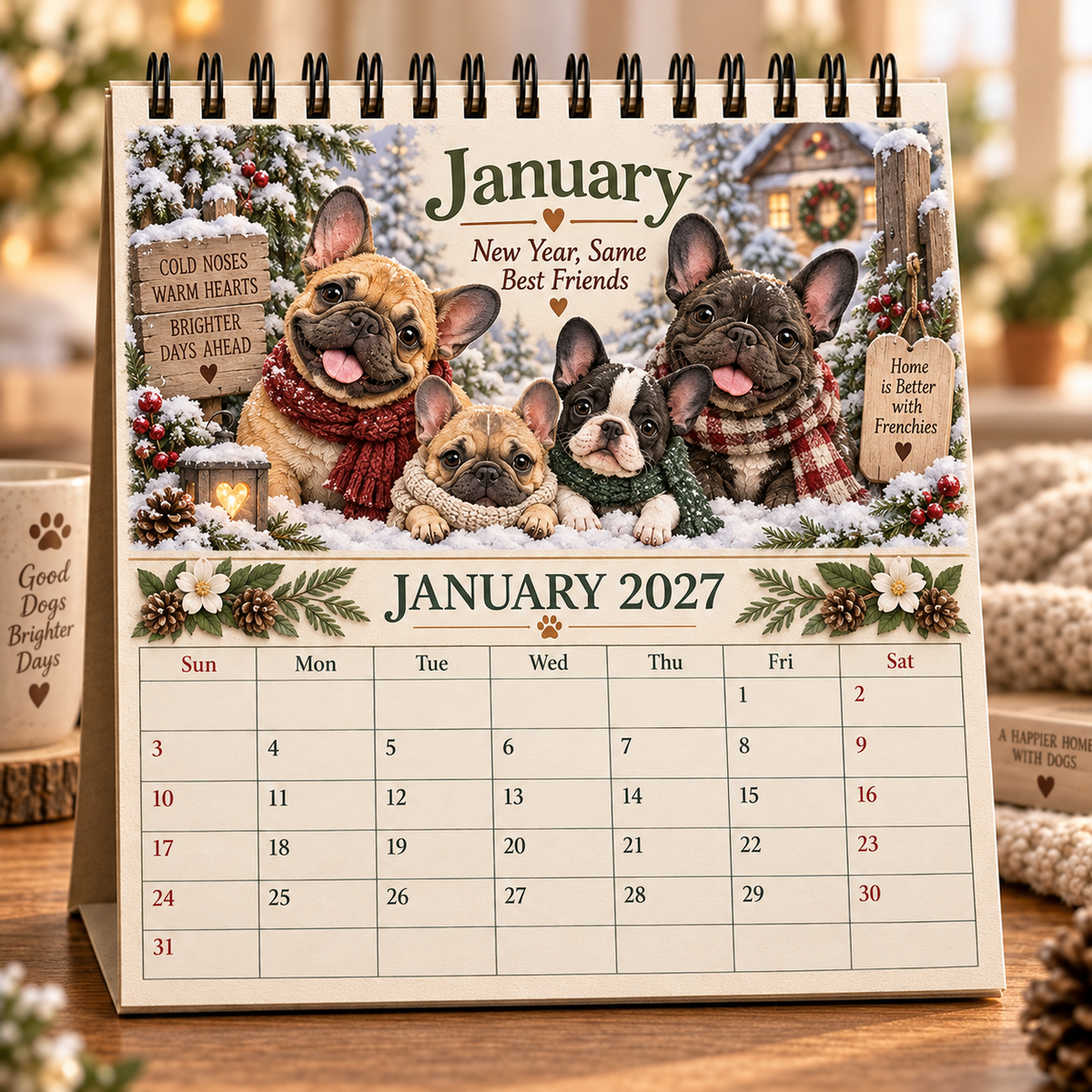 🐶 2027 French Bulldog Family Calendar – 12 Months of Frenchie Fun