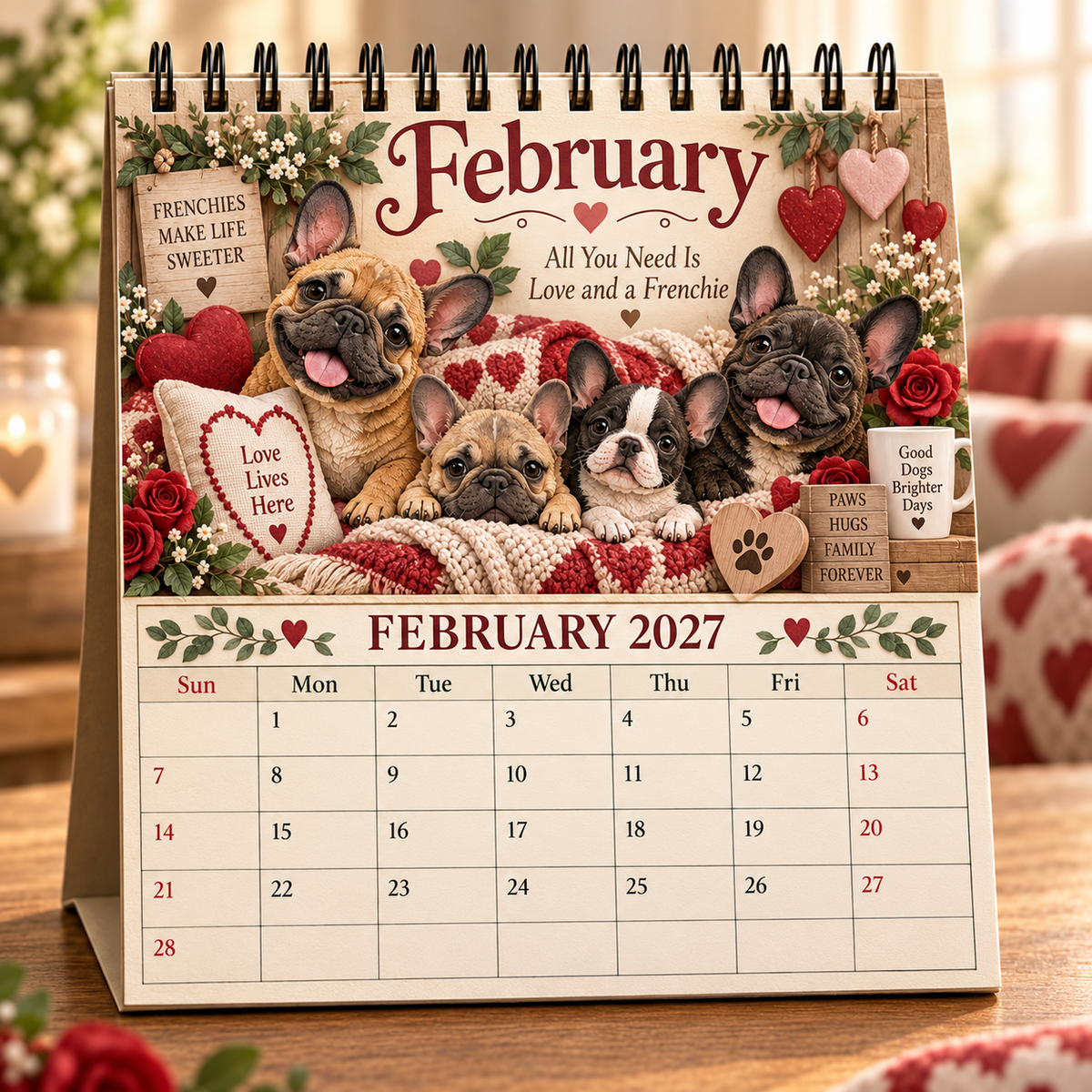 🐶 2027 French Bulldog Family Calendar – 12 Months of Frenchie Fun