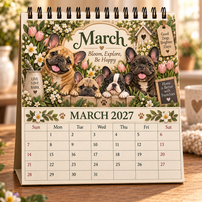 🐶 2027 French Bulldog Family Calendar – 12 Months of Frenchie Fun