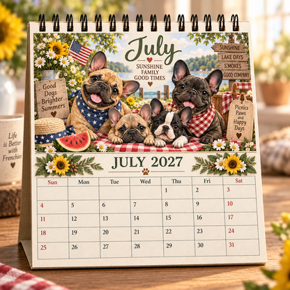 🐶 2027 French Bulldog Family Calendar – 12 Months of Frenchie Fun