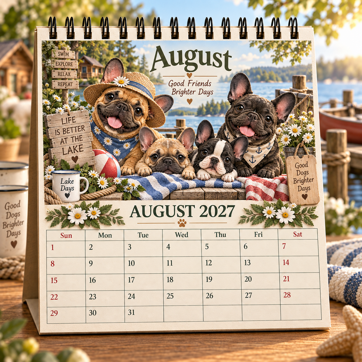 🐶 2027 French Bulldog Family Calendar – 12 Months of Frenchie Fun