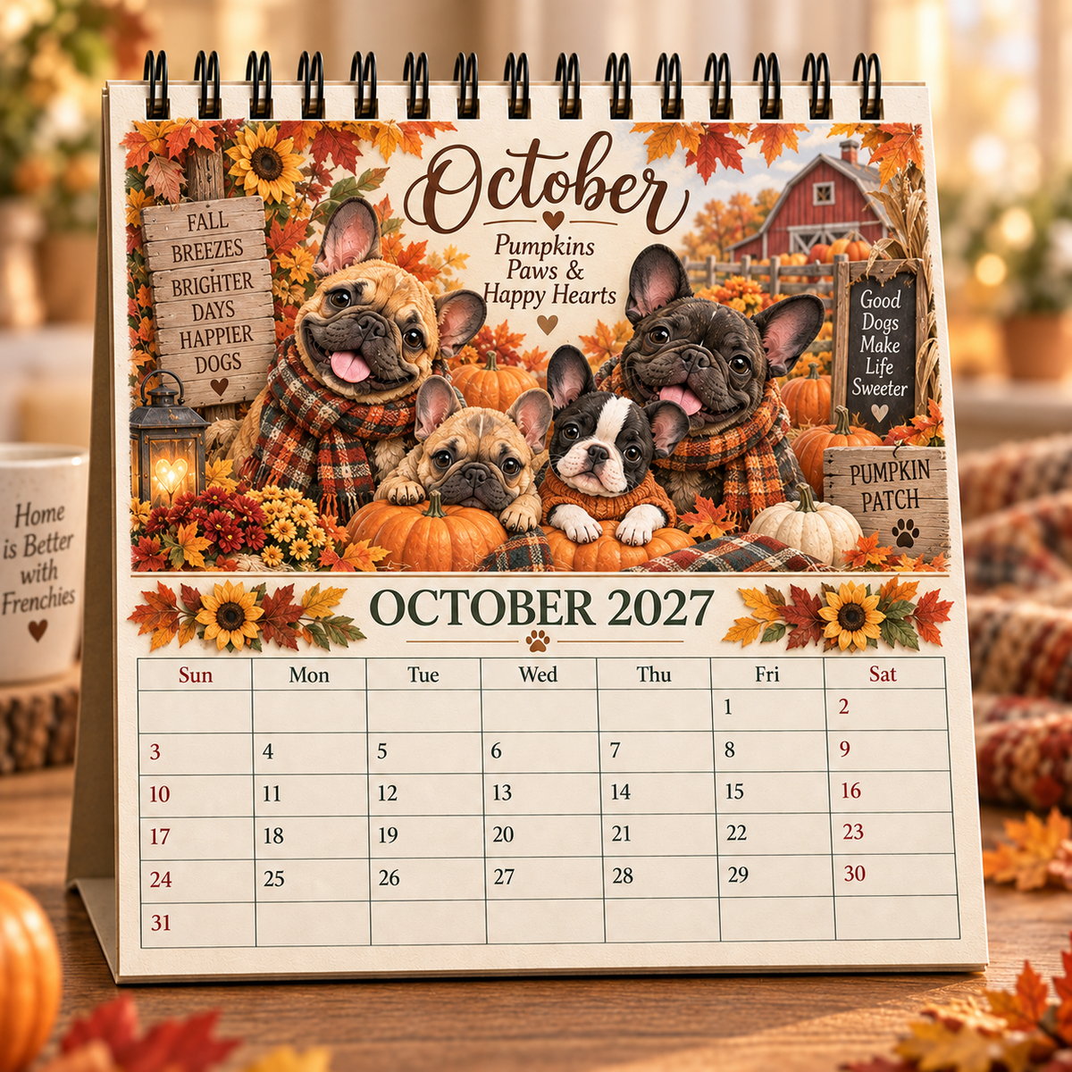 🐶 2027 French Bulldog Family Calendar – 12 Months of Frenchie Fun