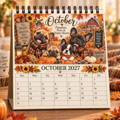 🐶 2027 French Bulldog Family Calendar – 12 Months of Frenchie Fun