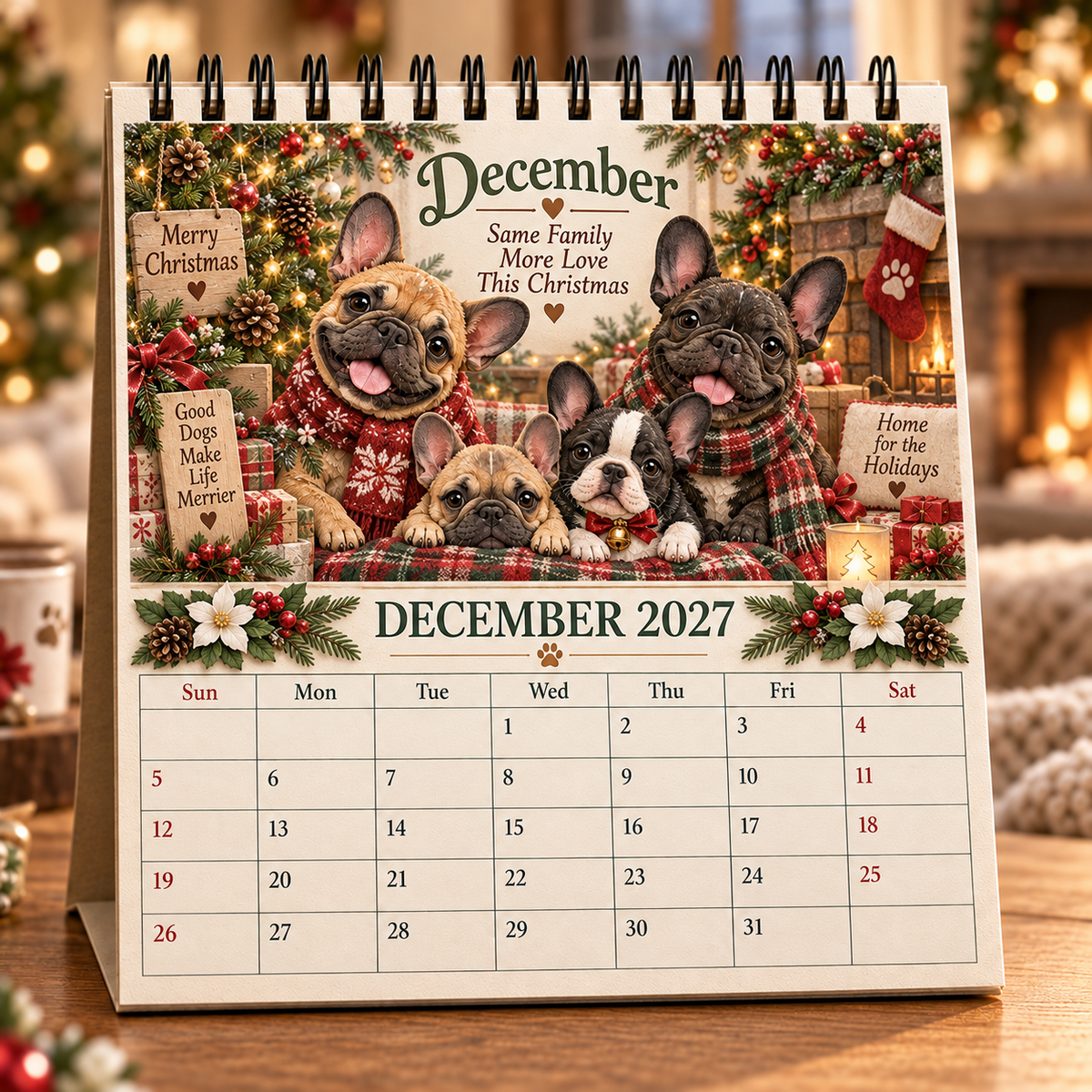 🐶 2027 French Bulldog Family Calendar – 12 Months of Frenchie Fun