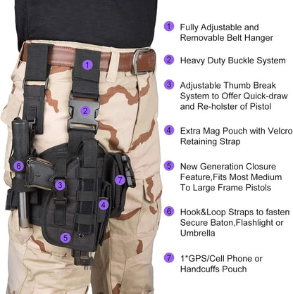 Tactical Adjustable Thigh Holster (Right-Handed)