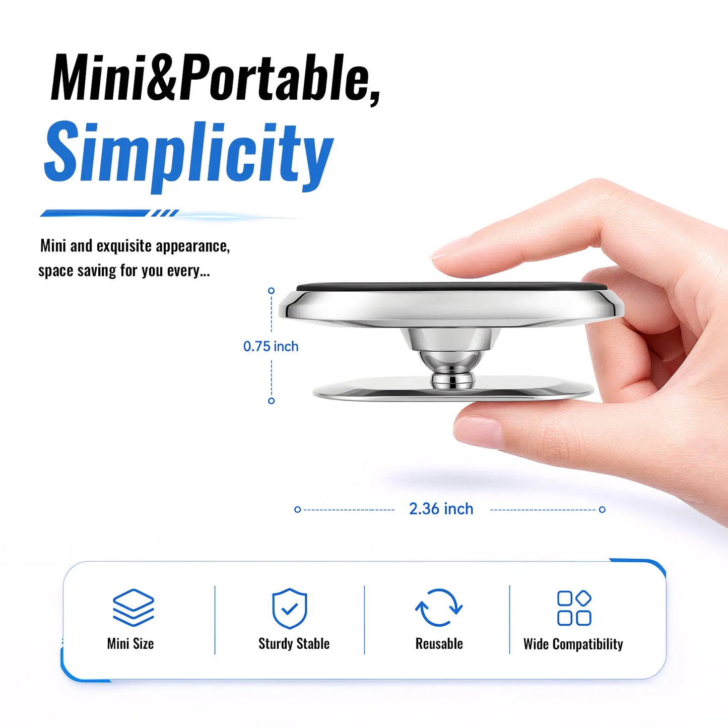 Magnetic Phone Holder for Car, Tablet Mount, 360° Rotation