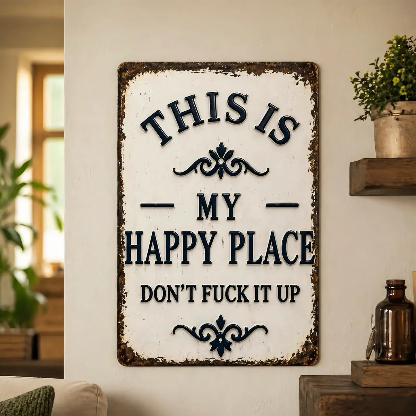 This Is Our Happy Place Metal Wall Sign