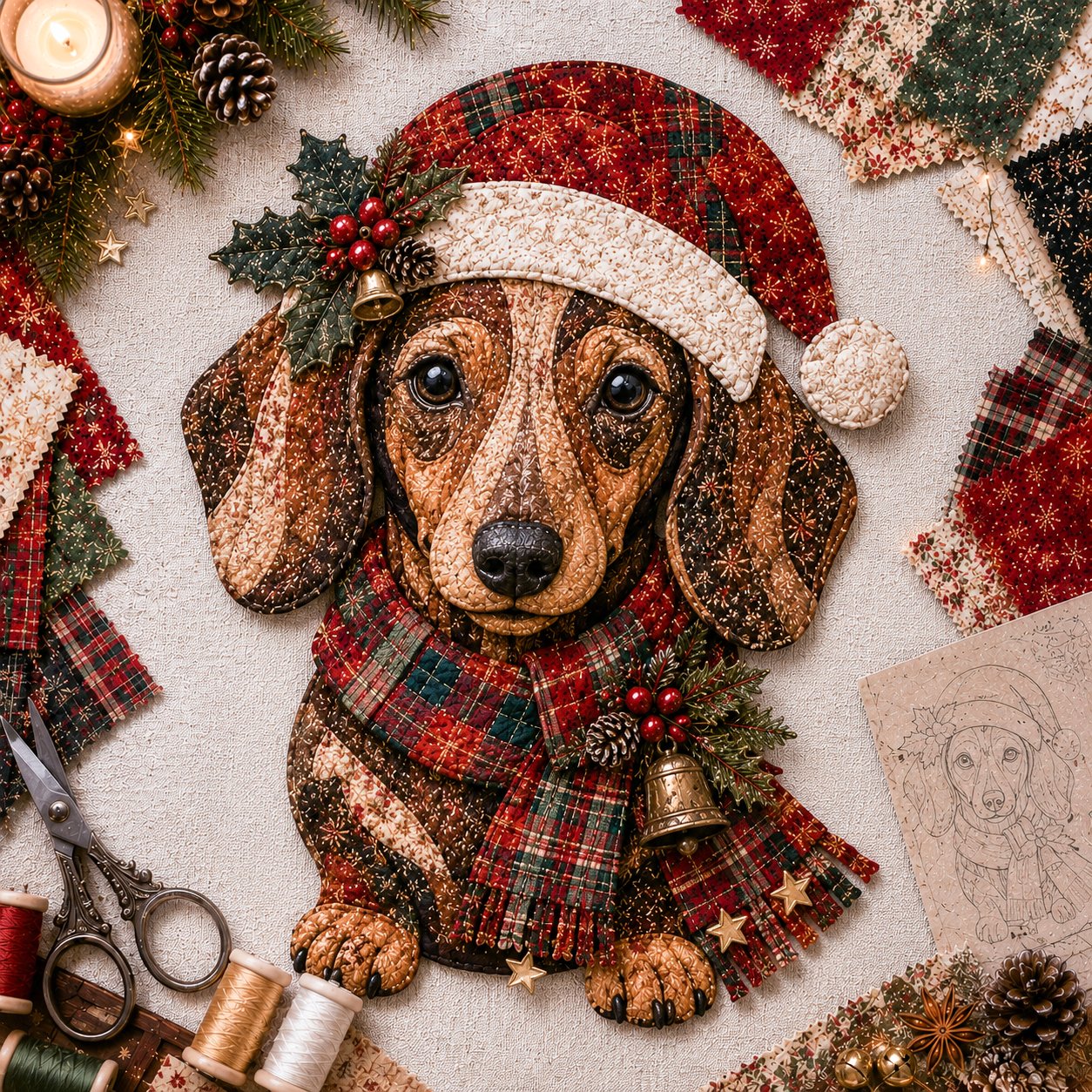 🎄🎅Christmas Patchwork Fabric DIY Decor Kit