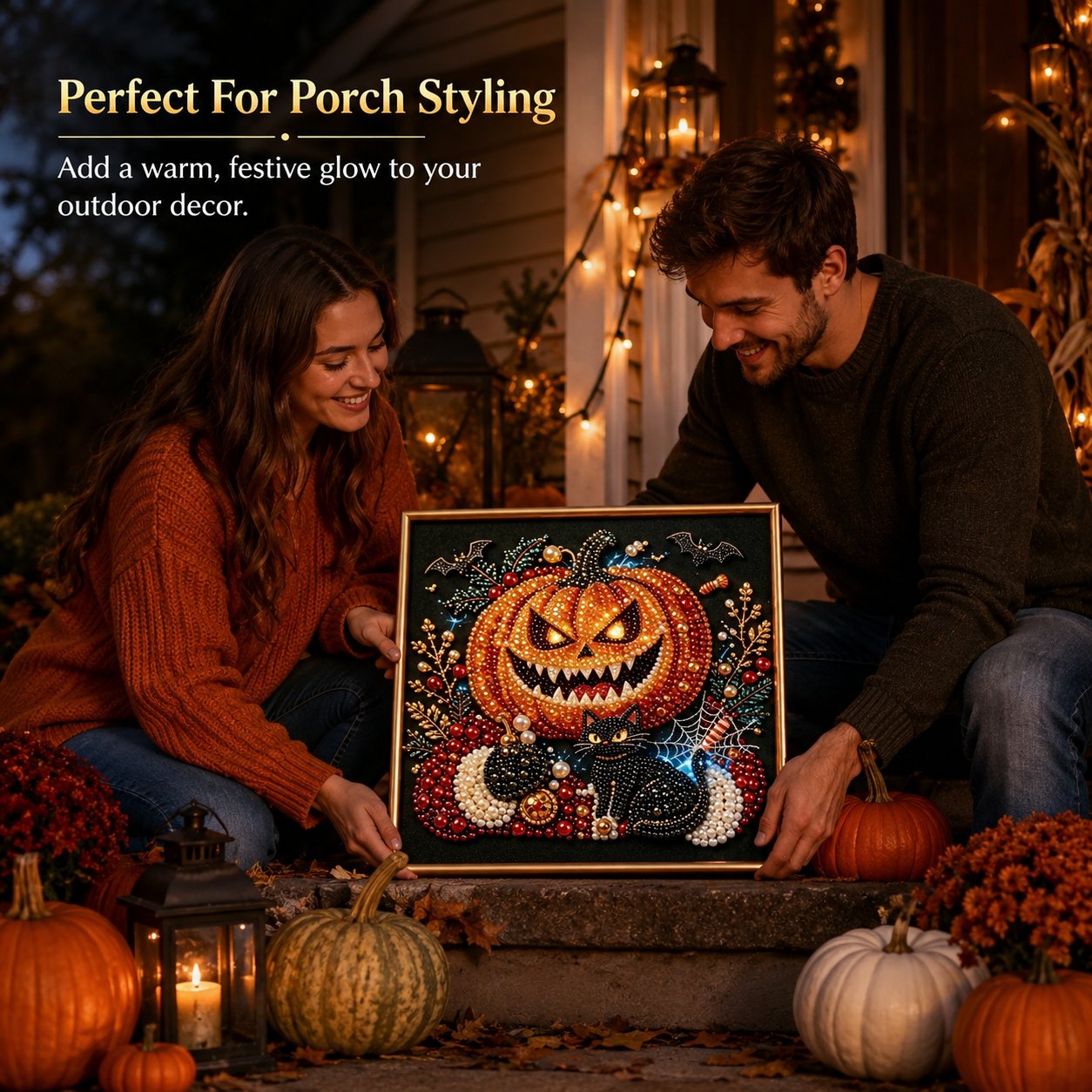 🖤 Premium 3D Pearl Dark Gothic Diamond Painting Art Kit | Luxury Flocked Canvas with Scratch-Resistant Non-Fading Pearl Beads DIY Dark Academia Decor 💀🕯️✨