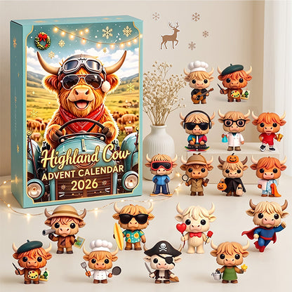 🐮 2026 Highland Cow Advent Calendar – 24 Days of Cute 3D Mini Figurines