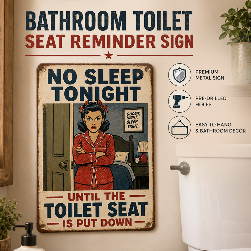 Say It Without Nagging 🤫 Hilarious Vintage Toilet Seat Reminder Sign (Pre-Drilled Holes for Hanging or Nailing)