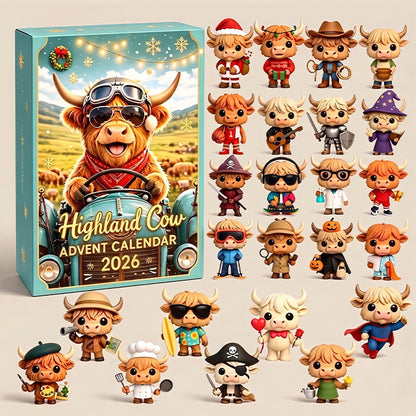 🐮 2026 Highland Cow Advent Calendar – 24 Days of Cute 3D Mini Figurines