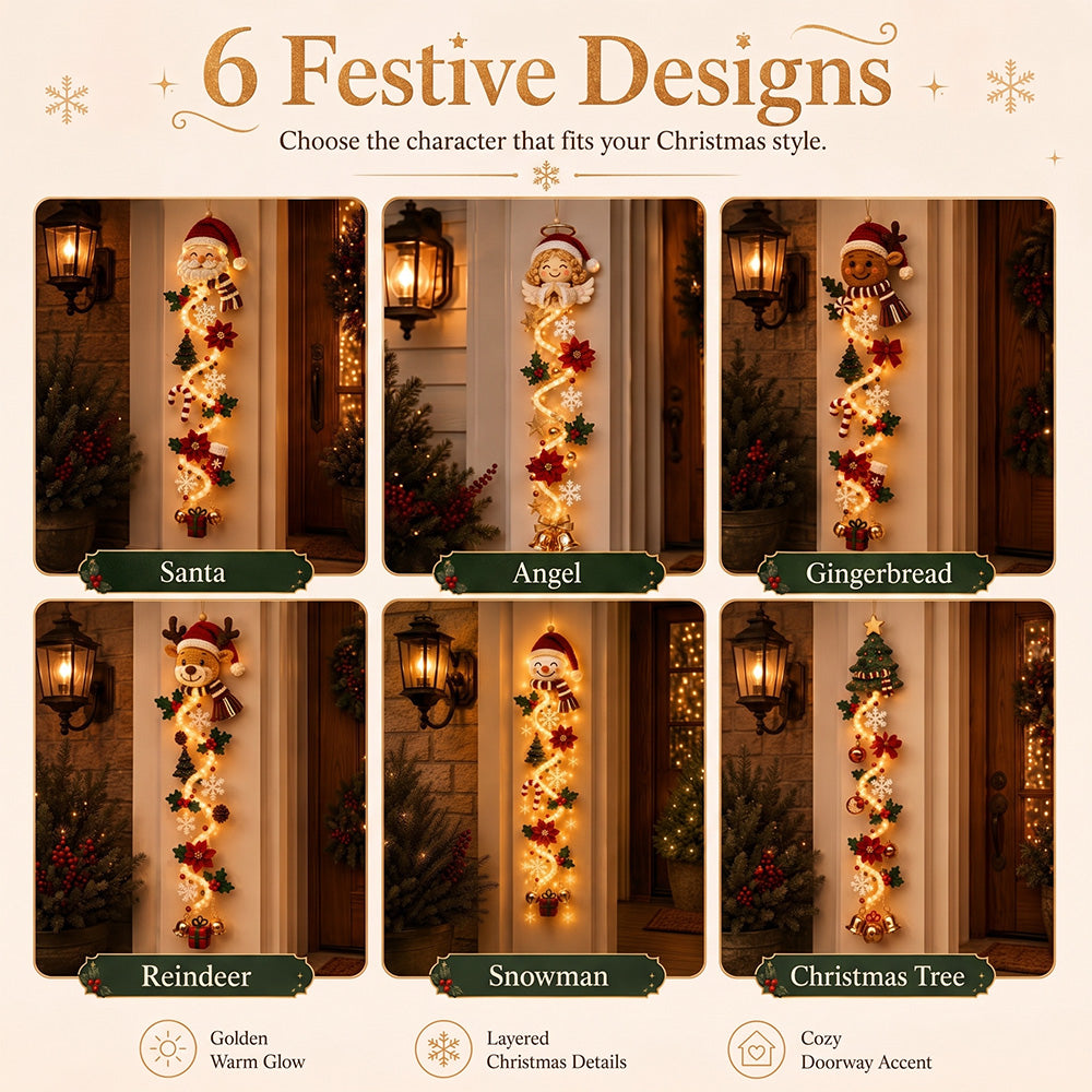 🎄Light‑Up Glowing Christmas Door Hanger ✨ Festive Home Decor