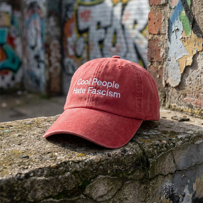 🕊️Cool People Hate Fascism Embroidered Cap