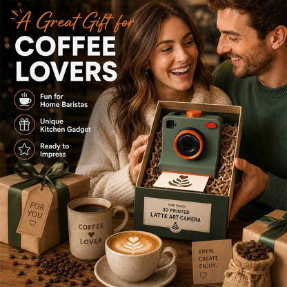 TYII™☕📸 3D Printed One-Touch Latte Art Camera – Coffee Stencil Printer