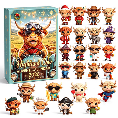 🐮 2026 Highland Cow Advent Calendar – 24 Days of Cute 3D Mini Figurines