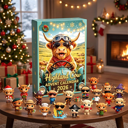 🐮 2026 Highland Cow Advent Calendar – 24 Days of Cute 3D Mini Figurines